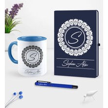 BK Gift Kişiye Özel Isimli Lacivert Defter Kalem Kupa Seti - 2