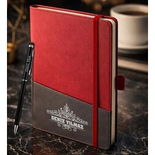 Bk Gift Kişiye Özel Kırmızı Termo Deri Defter ve Touchpen Kalem Seti -14,  Kurumsal ve Özel Hediye, Yeni Iş Hediyesi