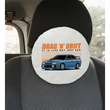 Bk Gift Drag N Drift Tasarımlı Yuvarlak Araç Koltuk Yastığı-1