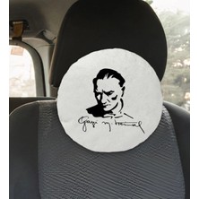 Bk Gift Atatürk Temalı Yuvarlak Araç Koltuk Yastığı-19