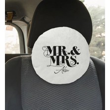 BK Gift Kişiye Özel Isimli Erkek ve Kadın Tasarımlı Yuvarlak Araç Koltuk Yastığı-1