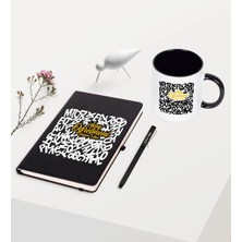 BK Gift Kişiye Özel Sınıf Öğretmeni Temalı Siyah Defter Kalem Kupa Seti - 3