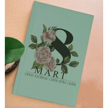 Bk Gift 8 Mart Tasarımlı Sert Kapaklı Yeşil Lastikli Defter , Arkadaşa Hediye, Yeni Iş Hediyesi, Doğum Günü Hediyesi-4