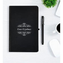 BK Gift Kişiye Özel Siyah Defter Kalem Hediye Seti