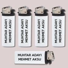 BK Gift Muhtar Adaylarına Özel Promosyon Beyaz I-Lighter Taşlı Siboplu Çakmak, Seçim Promosyon Ürünleri (20 Adet)