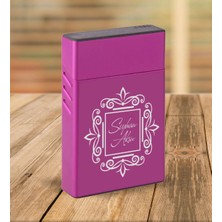 BK Gift Kişiye Özel Mor Slim Boy Metal Sigara Kutusu-1