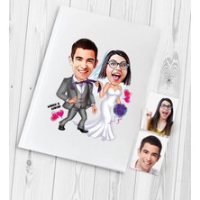 BK Gift Kişiye Özel Evleniyoruz Karikatür Düğün Anı Defteri - 6