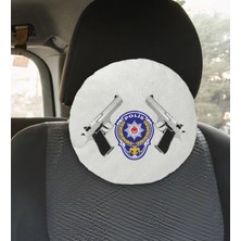 Bk Gift Polis Tasarımlı Yuvarlak Araç Koltuk Yastığı-2