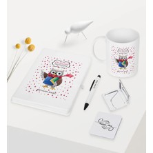 BK Gift Kişiye Özel Tarih Öğretmeni Temalı Beyaz Defter Kalem Kupa Ayna Seti