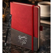 Bk Gift Kişiye Özel Kırmızı Termo Deri Defter ve Touchpen Kalem Seti -5,  Kurumsal ve Özel Hediye, Yeni Iş Hediyesi
