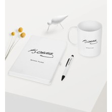 BK Gift Kişiye Özel Atatürk Temalı Beyaz Defter Kalem Kupa Seti - 6