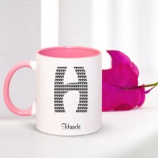 BK Gift Kişiye Özel H Harfi Isimli Pembe Kupa Bardak