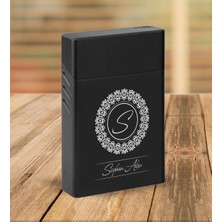BK Gift Kişiye Özel Siyah Slim Boy Metal Sigara Kutusu-2