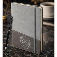 Bk Gift Kişiye Özel Gri Termo Deri Defter ve Touchpen Kalem Seti -7,  Kurumsal ve Özel Hediye, Yeni Iş Hediyesi