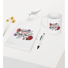 BK Gift Kişiye Özel Öğretmenler Gününüz Kutlu Olsun Temalı Beyaz Defter Kalem Kupa Seti - 5