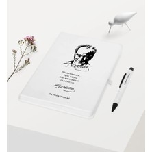 BK Gift Kişiye Özel Atatürk Temalı Beyaz Defter Kalem Hediye Seti - 2