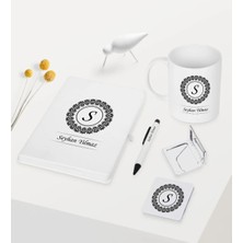 BK Gift Kişiye Özel Beyaz Defter Kalem Kupa Ayna Seti - 2