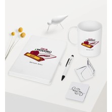 BK Gift Kişiye Özel Okul Müdürü Temalı Beyaz Defter Kalem Kupa Ayna Seti