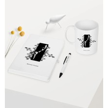 BK Gift Kişiye Özel Atatürk Temalı Beyaz Defter Kalem Kupa Seti - 8