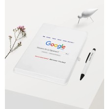BK Gift Kişiye Özel Google Dünyanın En Iyi Öğretmeni Temalı Beyaz Defter Kalem Hediye Seti - 1
