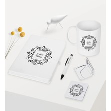 BK Gift Kişiye Özel Beyaz Defter Kalem Kupa Ayna Seti - 1