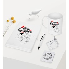 BK Gift Kişiye Özel Sınıf Öğretmeni Temalı Beyaz Defter Kalem Kupa Ayna Seti - 1