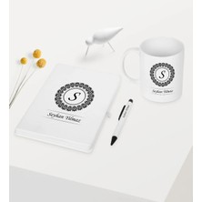 BK Gift Kişiye Özel Beyaz Defter Kalem Kupa Seti - 2
