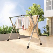 Tr Bu Yüksek Mukavemetli Paslanmaz Çelik Çamaşır Askısı, 240 Cm, Katlanabilir, 20 Kanca ve 12