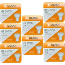 Tr LED Ampul, 7W, 630 Lm, GU10 Duylu, Kırmızı Işık, 8 Adet