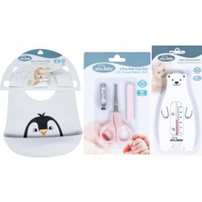 Tr Bebek Bakım Seti(Tırnak Makası Seti+Silikon Önlük+Banyo Derecesi) Gripembebeyaz SV507-01-25