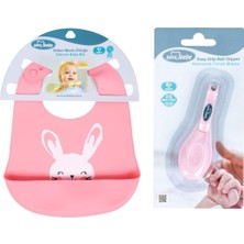 Tr Bebek Bakım Seti (Silikon Önlük+Kavramalı Makas) Pembe 25505