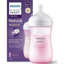Tr Philips Avent Natural Response Pp Biberon, 260ML, 1+ Ay, Pembe