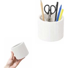 Tr Özel 3D Baskı Ayrılabilir 4 Bölmeli Kalemlik Masa Vb. Kalemliği (Çapı: 8,5 cm x Yükseklik