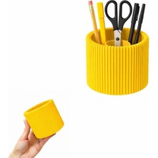 Tr Özel 3D Baskı Ayrılabilir 4 Bölmeli Kalemlik Masa Vb. Kalemliği (Çapı: 8,5 cm x Yükseklik