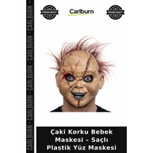 Carlburn Çaki Korku Bebek Maskesi – Saçlı Plastik Yüz Maskesi Tarz Aksesuar Sosyal Etkinlik Gizemli Detay