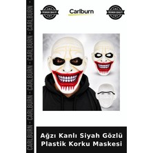 Carlburn Ağzı Kanlı Siyah Gözlü Plastik Korku Maskesi Gösteri Eşyası Görsel Aksesuar Oyun Aksesuarı