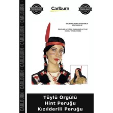 Carlburn Tüylü Örgülü Hint Peruğu Kızılderili Peruğu Otantik Model Aksesuar Çeşitleri Farklı Tarz