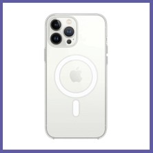 Nida iPhone 14 Pro Max Uyumlu Kılıf Magneticsafe Şeffaf Silikon - Şeffaf Nıda