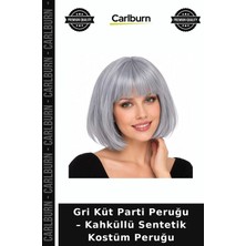 Carlburn Gri Küt Parti Peruğu – Kahküllü Sentetik Kostüm Peruğu Fotoğraf Çekimi Eğlence Ürünü Temalı Etkinlik