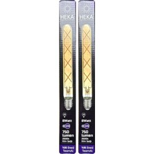 Tr LED Ampul, 8W (57W), 2500K Gün Işığı, E27 Duylu, Çubuk, 2 Adet