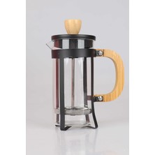 Tr Özel Tasarım Bambu Detaylı Çelik Cam French Press