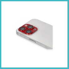 Defne Store iPhone 13 Pro Max Uyumlu Pers Alüminyum Kamera Lens - Kırmızı Dfnbez