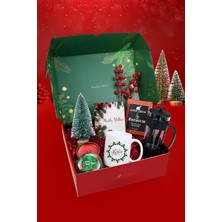 Tr Baskılı Kupa & Siyah French Press & Premium Filtre Kahve & Mini Çam Ağacı & Metal Kutulu Mum