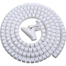 Tr Beyaz Renk Spiral Kablo Toplayıcı Kablo Düzenleyici Spiral Ø 0.28MM1,5M