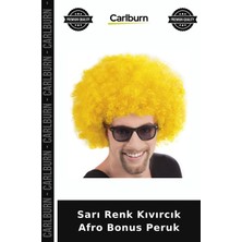 Carlburn Sarı Renk Kıvırcık Afro Bonus Peruk Kutlama Eşyası Tarz Parça Sahne Takısı