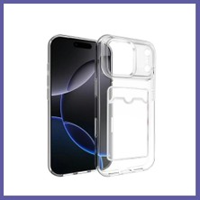 Nida iPhone 17 Pro Uyumlu Kart Şeffaf Silikon - Şeffaf Nıda