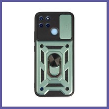 Nida Realme C25Y Uyumlu Kılıf Pars Lens Yüzüklü Silikon - Yeşil Nıda