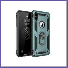 Nida iPhone Xs Max Uyumlu Kılıf Sofya Yüzüklü Silikon Kapak - Yeşil Nıda