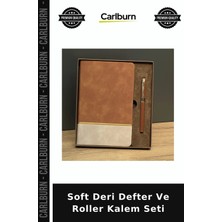 Carlburn Soft Deri Defter ve Roller Kalem Seti Yeni Toplantı Kadın