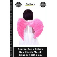 Carlburn Pembe Renk Bebek Boy Küçük Melek Kanadı 40X55 cm Parti Eşyası Eğlence Ürünü Gösteri Detayı